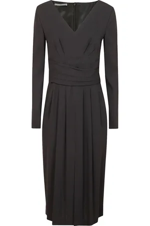 Alberta Ferretti Femme, Robes, Noir, Taille: 40 FR Robe noire en crêpe avec taille plissée