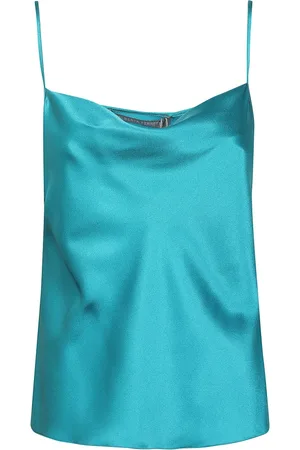 Alberta Ferretti Femme, Tops, Vert, Taille: 42 FR Haut Vert en Soie à Capuche