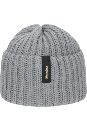 Borsalino Unisex, Accessoires, Gris, Taille: ONE Size Bonnet en laine côtelée
