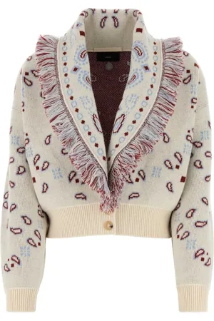Alanui Femme, Pulls, Multicolore, Taille: 40 FR Cardigan Jacquard Brodé Élégant