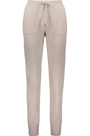 LORENA ANTONIAZZI Femme, Pantalons, Gris, Taille: 38 FR Pantalon de survêtement en mélange de laine avec rayures