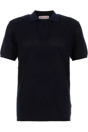Orlebar Brown Homme, Tops, Bleu, Taille: M Polo Bleu Nuit en Mélange de Viscose