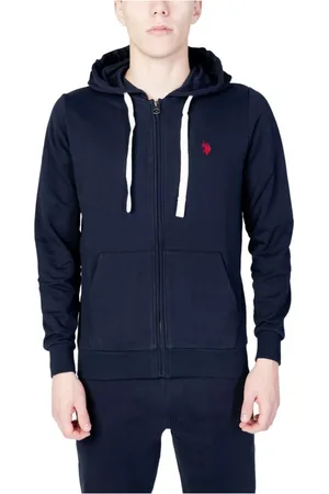 U.S. Polo Assn. Homme, Sweatshirts et sweats à capuche, Bleu, Taille: L Sweat à capuche en coton bleu