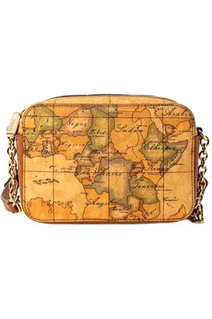 ALVIERO MARTINI 1A CLASSE Femme, Sacs, , Taille: ONE Size Sac en Mélange de Coton avec Bordure en Cuir