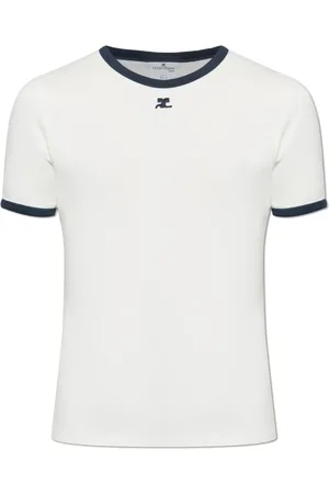 Courrèges Homme, Tops, Blanc, Taille: M T-shirt avec Logo