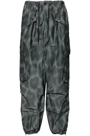 DRIES VAN NOTEN Homme, Pantalons, Gris, Taille: M Pantalon Cargo Imprimé Léopard