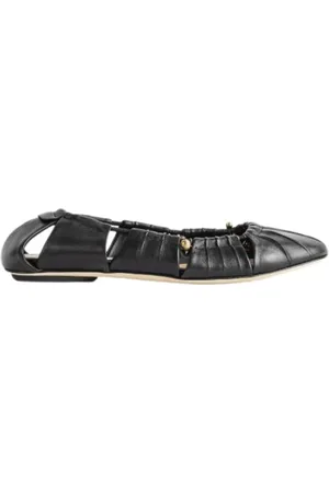 Chloé Femme, Chaussures, Noir, Taille: 36 EU Ballerines en cuir noir avec découpes