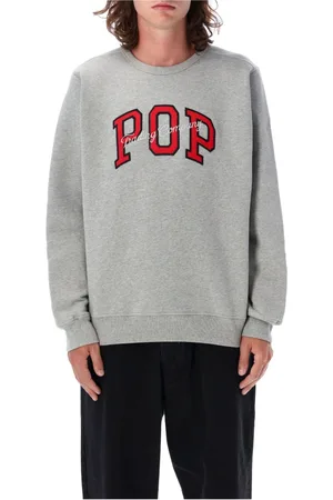 Pop Trading Company Homme, Sweatshirts et sweats à capuche, Gris, Taille: S Pull Gris Crewneck Aw24