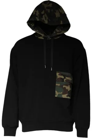 Dolce & Gabbana Homme, Sweatshirts et sweats à capuche, Noir, Taille: M Sweat à capuche camouflage avec détails logo
