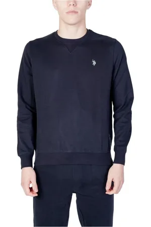 U.S. Polo Assn. Homme, Sweatshirts et sweats à capuche, Bleu, Taille: S Pull Classique en Mélange de Coton Bleu
