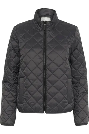Kaffe Femme, Vestes, Noir, Taille: 36 FR Veste Noire Matelassée avec Poches