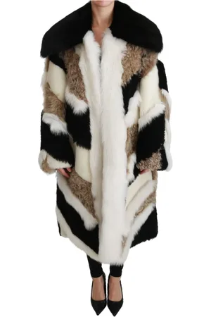 Dolce & Gabbana Femme, Vestes, Multicolore, Taille: 36 FR Cape-Manteau Shearling Multicolore
