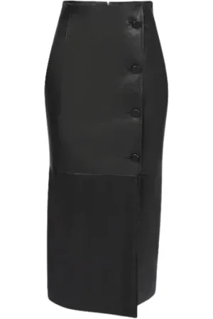Nina Ricci Femme, Jupes, Noir, Taille: 38 FR Jupe Crayon en Cuir Noir
