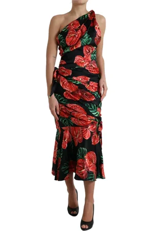 Dolce & Gabbana Femme, Robes, Multicolore, Taille: 40 FR Élégance Tropicale Robe en Soie