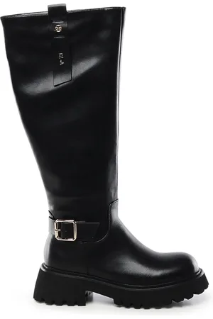 V°73 Femme, Chaussures, Noir, Taille: 38 EU Bottes Noires avec Bout Carré et Fermeture Éclair