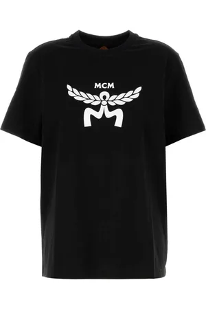 MCM Femme, Tops, Noir, Taille: 40 FR T-shirt Classique en Coton Noir