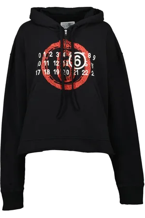 Maison Margiela Femme, Sweatshirts et sweats à capuche, Noir, Taille: 40 FR Sweat à Capuche Noir avec Imprimé Serpent Rouge