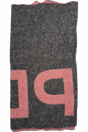 Dondup Femme, Accessoires, Gris, Taille: ONE Size Écharpe en laine grise et bordeaux