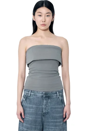 Entire Studios Femme, Tops, Gris, Taille: 36 FR Haut Bandeau Stretch avec Fermeture Éclair