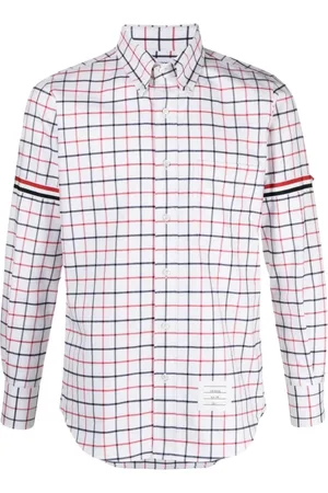 Thom Browne Homme, Chemises, Multicolore, Taille: L Chemise à Carreaux Tattersall