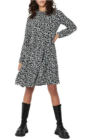 JACQUELINE DE YONG Femme, Robes, Noir, Taille: 36 FR Robe Midi Blanche avec Composition Élasthanne