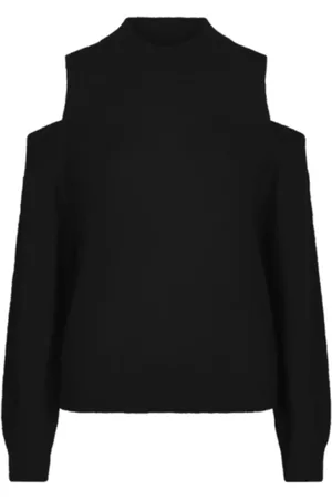 Dante 6 Femme, Pulls, Noir, Taille: 38 FR Pull Alpaga Noir avec Épaules Découvertes