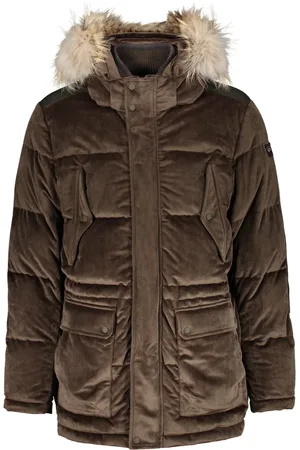Paul & Shark Homme, Vestes, , Taille: L Doudoune en Velours avec Bordure en Fourrure