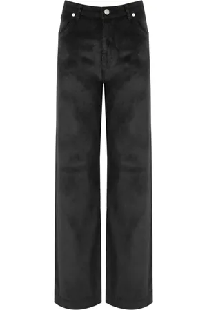 CRUNA Femme, Pantalons, Noir, Taille: 40 FR Pantalon noir en coton avec texture diagonale