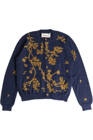 Baziszt Femme, Pulls, Bleu, Taille: 42 FR Cardigan Bleu Marine Floral