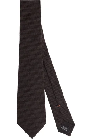 Ermenegildo Zegna Homme, Accessoires, Brun, Taille: ONE Size Cravate Marron en Soie 100 Fili