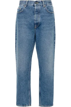 Armarium Femme, Jeans, Bleu, Taille: 38 FR Jean en Denim Bleu Indigo avec Coutures Contrastées