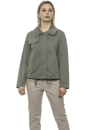 ALPHA STUDIO Femme, Vestes, Vert, Taille: 38 FR Blazer Élégant avec Fermeture Éclair et Bouton