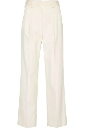 Blazé Milano Femme, Pantalons, Blanc, Taille: 38 FR Pantalon en Velours Côtelé en Coton à Plis