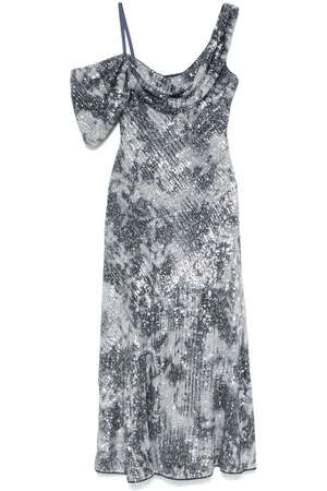 Diane von Furstenberg Femme, Robes, Multicolore, Taille: 40 FR Robe Maxi Bleue à Paillettes