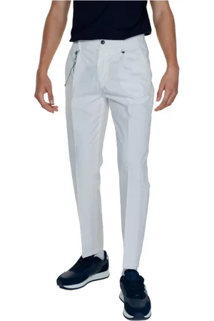 Antony Morato Homme, Pantalons, Blanc, Taille: L Pantalon Blanc en Coton Fermeture Éclair Bouton
