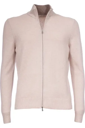 Gran Sasso Homme, Pulls, , Taille: L Cardigan zippé en cachemire côtelé slim
