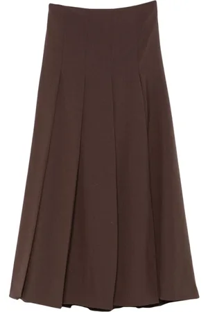 STUDIO NICHOLSON Femme, Jupes, Brun, Taille: 36 FR Jupe Plissée Marron Chocolat