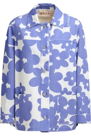 Marni Femme, Vestes, Violet, Taille: 40 FR Veste en coton à imprimé floral