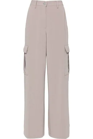 THEORY Femme, Pantalons, Gris, Taille: 42 FR Pantalon Cargo Large Jambe Marron Taupe