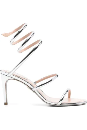 RENE CAOVILLA Femme, Chaussures, Gris, Taille: 38 EU Chaussures à Talon Aiguille Métalliques Argent