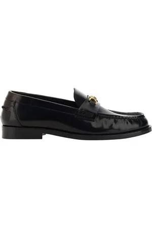 VERSACE Femme, Chaussures, Noir, Taille: 40 EU Mocassin en cuir avec plaque Medusa