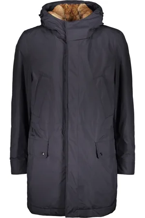 Paul & Shark Homme, Manteaux, Bleu, Taille: L Parka à capuche avec doublure en fourrure de lapin