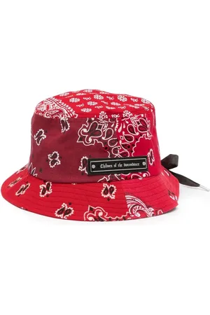 Children Of The Discordance Homme, Accessoires, Multicolore, Taille: M Chapeau Seau Imprimé Paisley Rouge Cerise