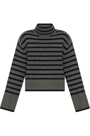 Lisa Yang Femme, Pulls, Gris, Taille: 36 FR Turtleneck Fleur Stripes