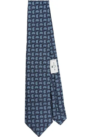 Etro Homme, Accessoires, Bleu, Taille: ONE Size Cravate Jacquard Bleu Marine à Motifs