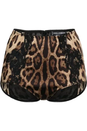 Dolce & Gabbana Femme, Sous-vêtements, Multicolore, Taille: 42 FR Sous-vêtements en Mélange de Soie Imprimé Léopard