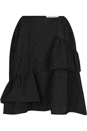 Cecilie Bahnsen Femme, Jupes, Noir, Taille: 34 FR Jupe Noire Asymétrique à Volants A-Line