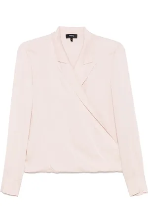 THEORY Femme, Tops, Rose, Taille: 42 FR Blush Chemisier Col en V Manches Longues