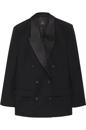 ANINE BING Femme, Vestes, Noir, Taille: 38 FR Veste noire à double boutonnage avec poches