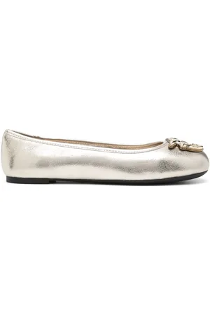 Pinko Femme, Chaussures, Gris, Taille: 40 EU Chaussures à semelle plate dorée